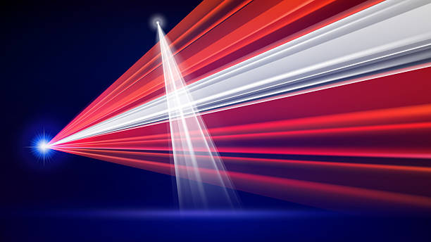 istock Flag of denmark. Danish abstract flag. Laser show. Spotlight on dark blue background. Multicolor template of banner, poster for national holiday of denmark. Place for text. Copy space. Vector 2234266774