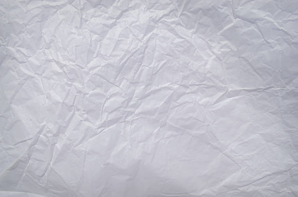 A close-up view of crumpled white paper emphasizes its unique texture and depth, illuminated by soft, natural light, creating interesting shadows and highlights. Copy space for your design