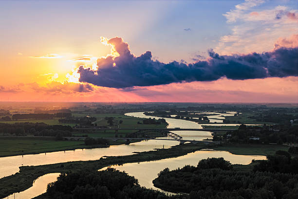 istock IJssel river landscape during sunset seen from above 2234274925