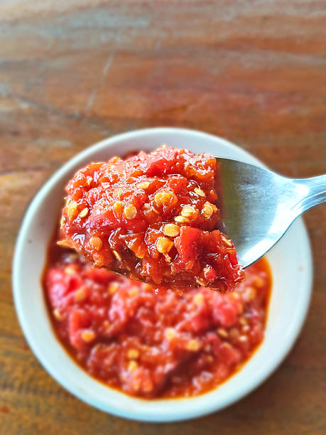 istock elicious and Hot Indonesian Sambal in a Spoon 2234283149