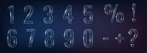 istock Glass Style Numbers and Symbols on Dark Background 2234290565