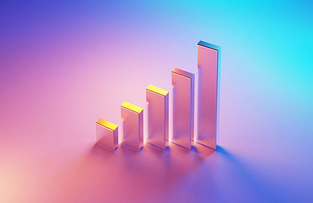 networking signal bar growing icon 3d render concept on white background
