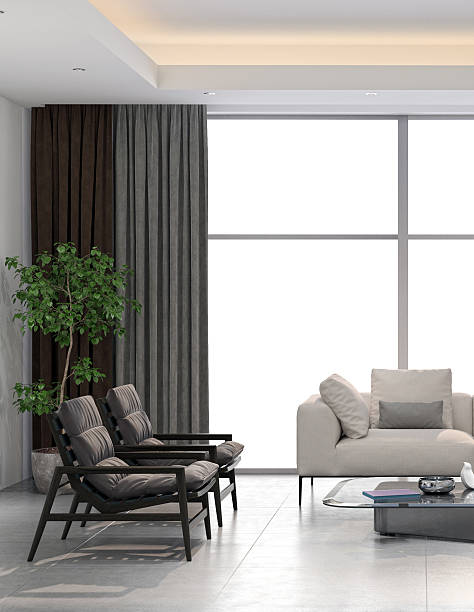 istock Large luxury modern bright interiors Living room mockup illustration 3D rendering image 2234299137