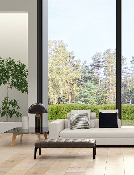 istock Large luxury modern bright interiors Living room mockup illustration 3D rendering image 2234299205