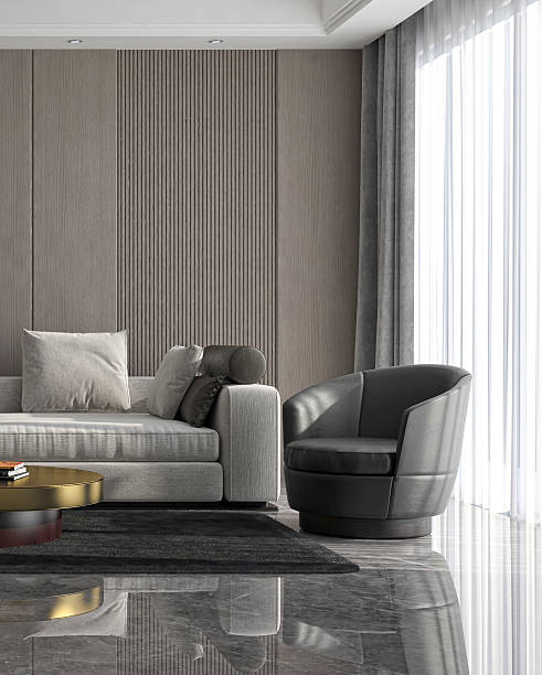 istock Large luxury modern bright interiors Living room mockup illustration 3D rendering image 2234305934