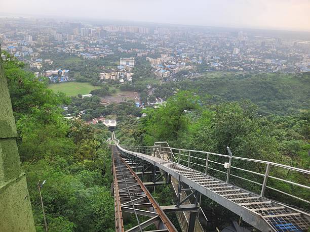 istock View of the Rail Road on Hillside in Mumbai from Inside a Funicular Elevator 2234309403