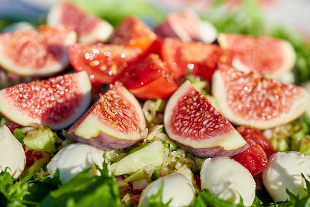 figs on fresh tomato salad