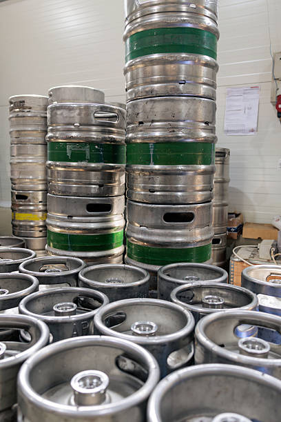 istock Beer barrels in brewery production facility 2234313643