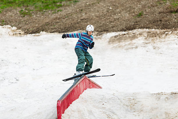 istock Ski jibbing on rail 2234313987