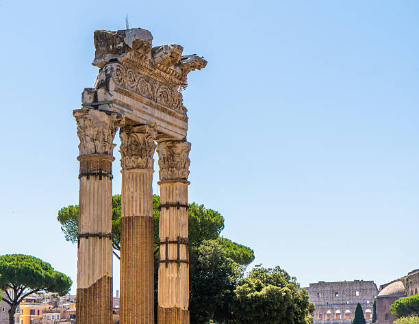 Columns Roman Forum columns ruin architecture antic details Italy, Rome - July 12, 2025