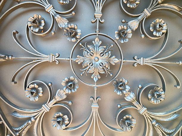 istock Curvilinear Wrought Iron with Floral Motifs 2234320879