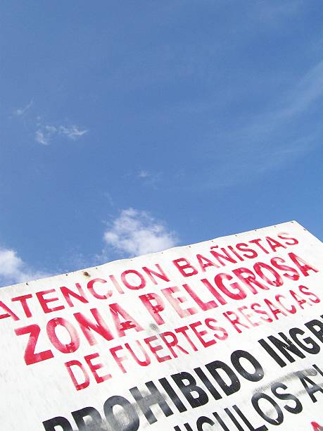 istock Warning sign indicating dangerous zone in Playas, Ecuador 2234320995