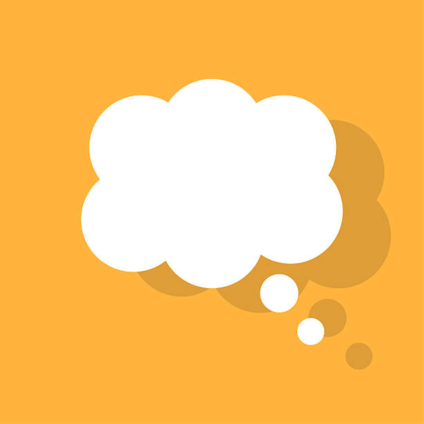 Thought bubble icon. Idea cloud symbol. White communication element. Vector flat illustration. Thought bubble icon. Idea cloud symbol. White communication element. Vector flat illustration. EPS 10. reflection stock illustrations