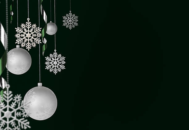 Elegant Christmas composition with silver baubles.