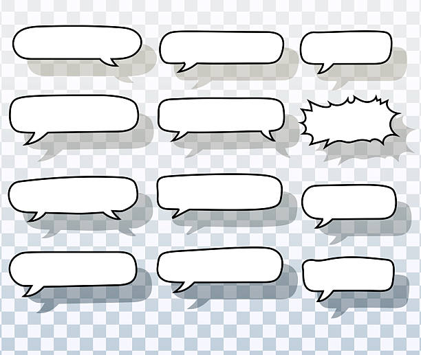 stockillustraties, clipart, cartoons en iconen met vector long horizontal speech bubbles for comics and chat design - breed