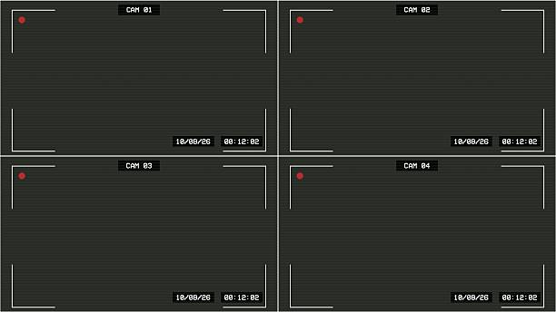 illustrations, cliparts, dessins animés et icônes de ensemble de superposition cctv - service de sécurité