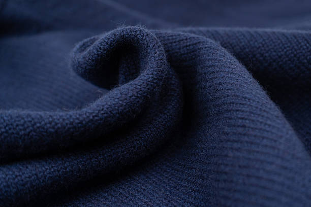 istock Navy blue merino wool sweater texture as background. Top view. 2234341140