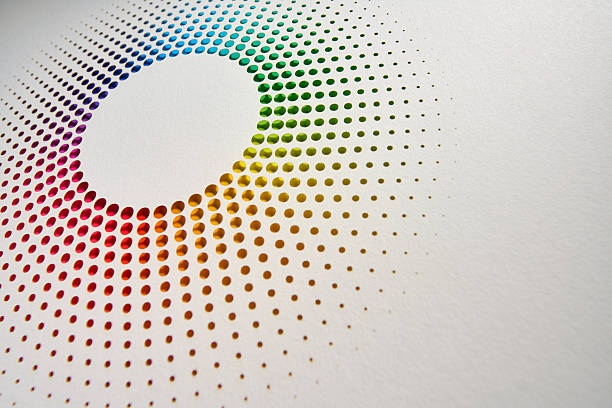 istock Colorful Halftone Circle Cut Paper Artwork with Rainbow Gradient on White Background 2234342294