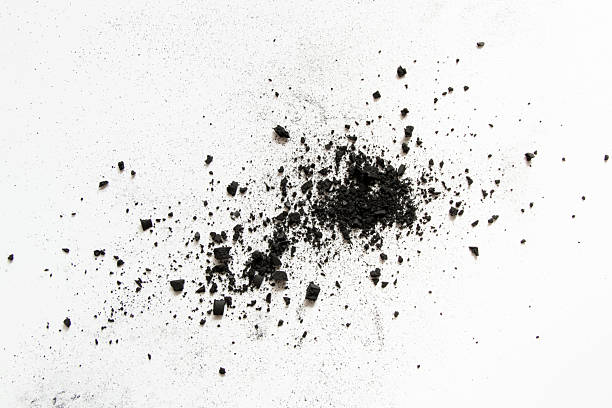 istock Scattered coal crumbs and dust on white background as texture 2234360931