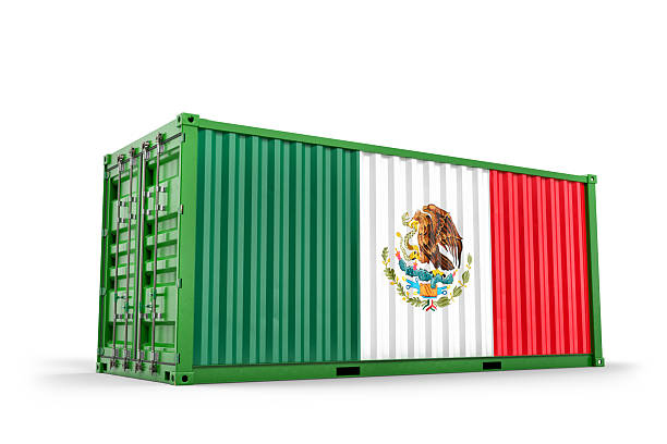 istock Mexican flag painted on cargo container symbolizing international trade and freight transport. 3D Rendering 2234365974