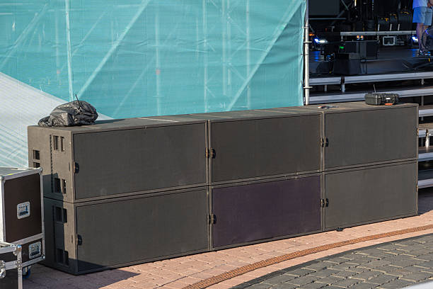 istock Powerful outdoor concert sound system with large speakers 2234370304