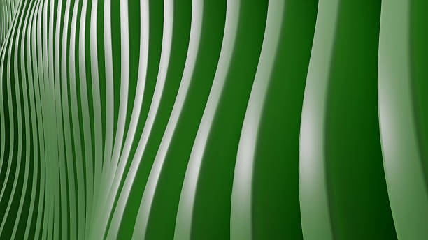 istock Futuristic green abstract wallpaper with curved glowing wave stripes 2234383763