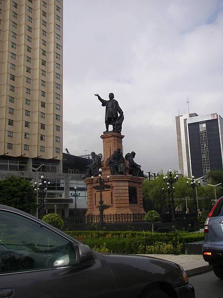 Christopher Columbus Monument in a Busy City Square, Mexico City.