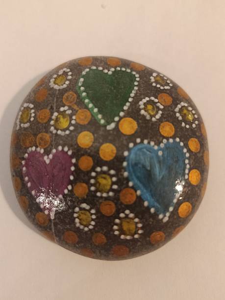 istock Patterns on stone drawing crafts with your own hands 2234394347