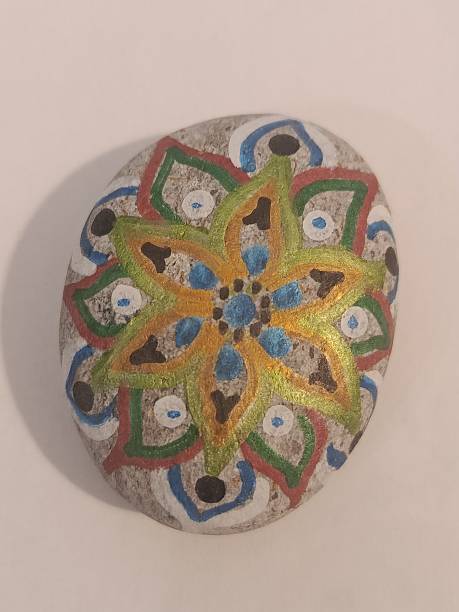 istock Patterns on stone drawing crafts with your own hands 2234394359