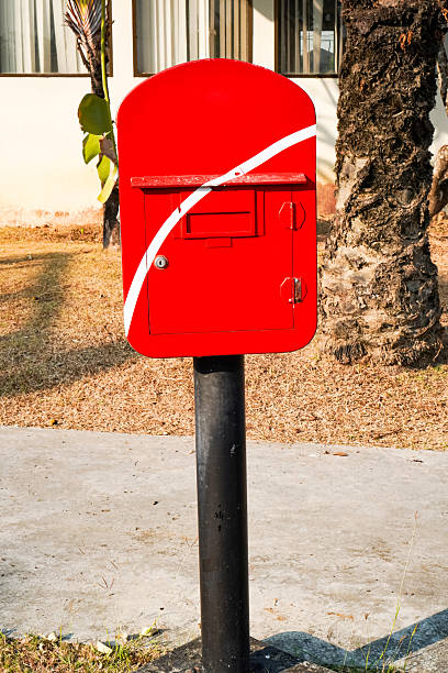 istock Red Mailbox in Residential Area  Vertical View 2234407693