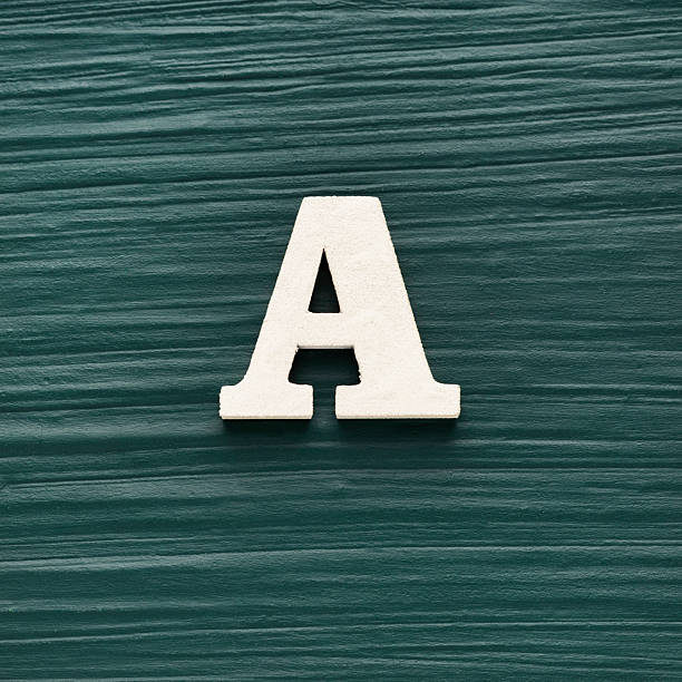 Capital letter A, White letter on a rustic dark green background