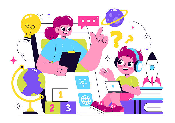 istock Online Education for Kids Vector Illustration featuring Knowledge Books, School Supplies, and Learning Materials in a Flat Style Cartoon Background 2234409665