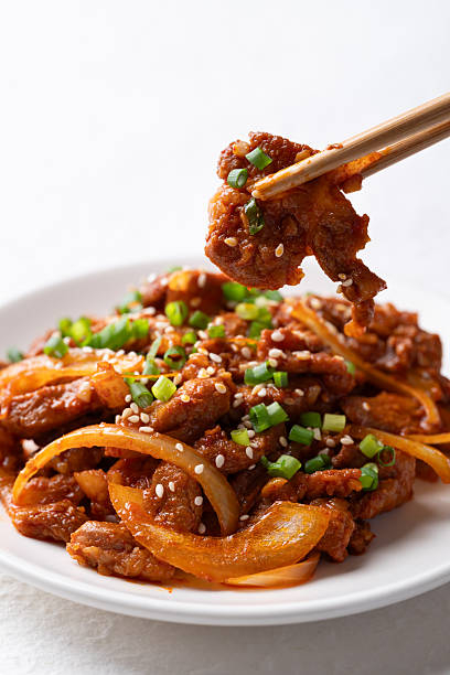 Korean stir fried spicy pork (Bulgogi)