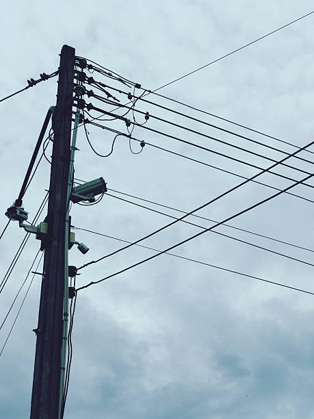 istock A utility pole is a tall structure used to support overhead power lines and communication cables. 2234417183