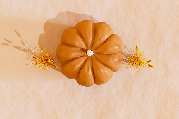 A digitally generated image featuring a pumpkin on a surface of crumpled brown paper. The textured paper adds a rustic and organic feel, enhancing the warm and cozy atmosphere of autumn. This seasonal composition evokes themes of harvest, fall decor, and Thanksgiving, making it ideal for seasonal promotions, invitations, or editorial content.