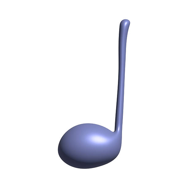 3d music note. Hand drawn musical symbol. Single element for print, web, design, decor, logo