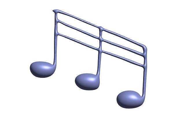 3d music note. Hand drawn musical symbol. Single element for print, web, design, decor, logo