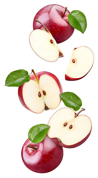 istock Red apple with leaves isolated 2234433584