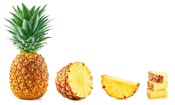 istock Fresh organic pineapple with leaves isolated on white background 2234433828