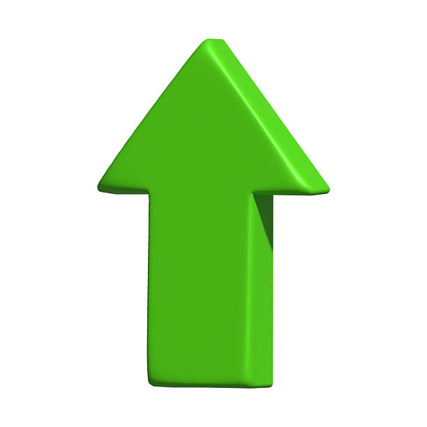 istock 3D Green Up Arrow Isolated on White Background. Growth, Success, Direction Concept. Illustration 2234436310