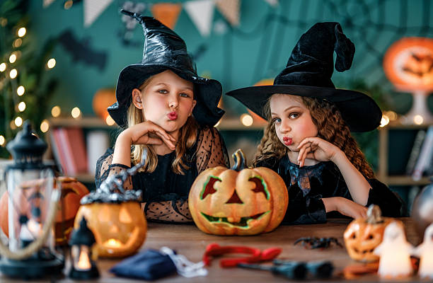 istock Two girls are celebrating Halloween 2234437016