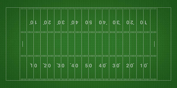 Consists of several photos put together for a concept. american football - playing field from above. A huge copy space texture panorama