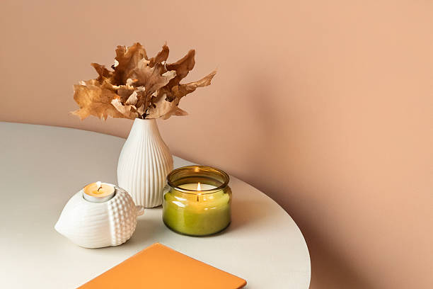 istock Cozy candlelight decor on desk 2234440174