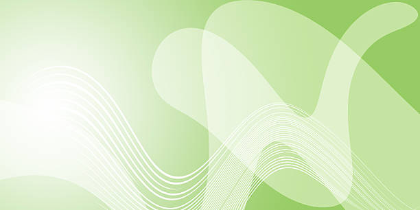 istock Abstract background light green color gradient. Gradient fades from white on lime green. Several translucent, curvy shapes that overlap and flowing wavy pattern made of thin white lines 2234447432