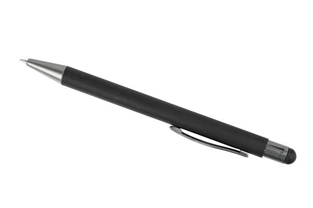 black ballpoint pen isolated on white