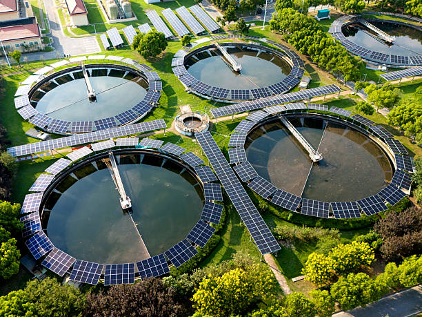 istock Solar power station with water treatment plant 2234451107