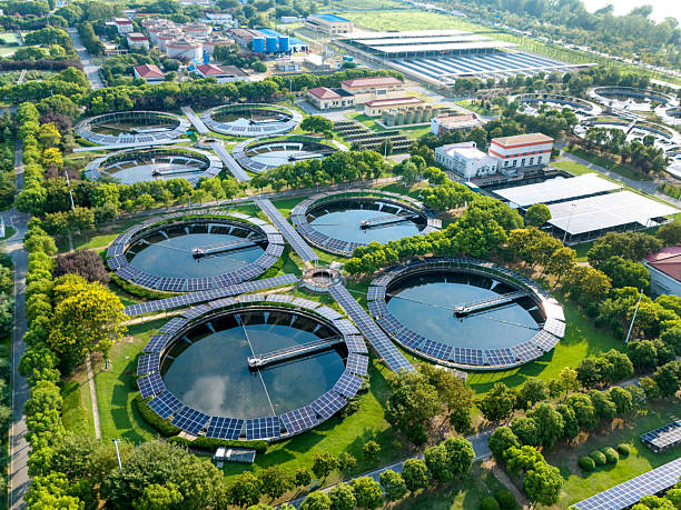 istock Solar power station with water treatment plant 2234451122