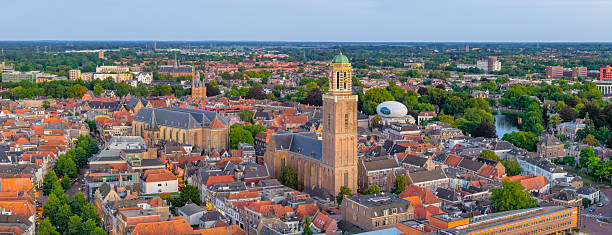 istock Zwolle downtown district aerial view during a summer sunset 2234455977