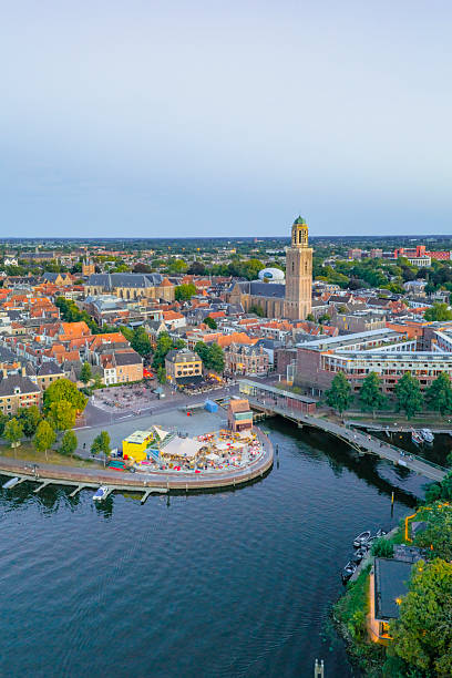 istock Zwolle downtown district aerial view during a summer sunset 2234456366