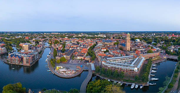 istock Zwolle downtown district aerial view during a summer sunset 2234456460